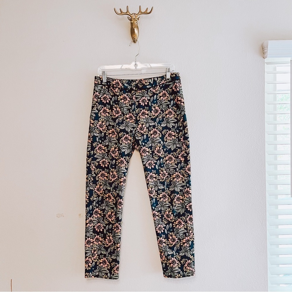 TOPSHOP Women's Green/Blue Floral Skinny Jeans Size 8